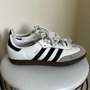 Adidas Samba White and Black Trainers